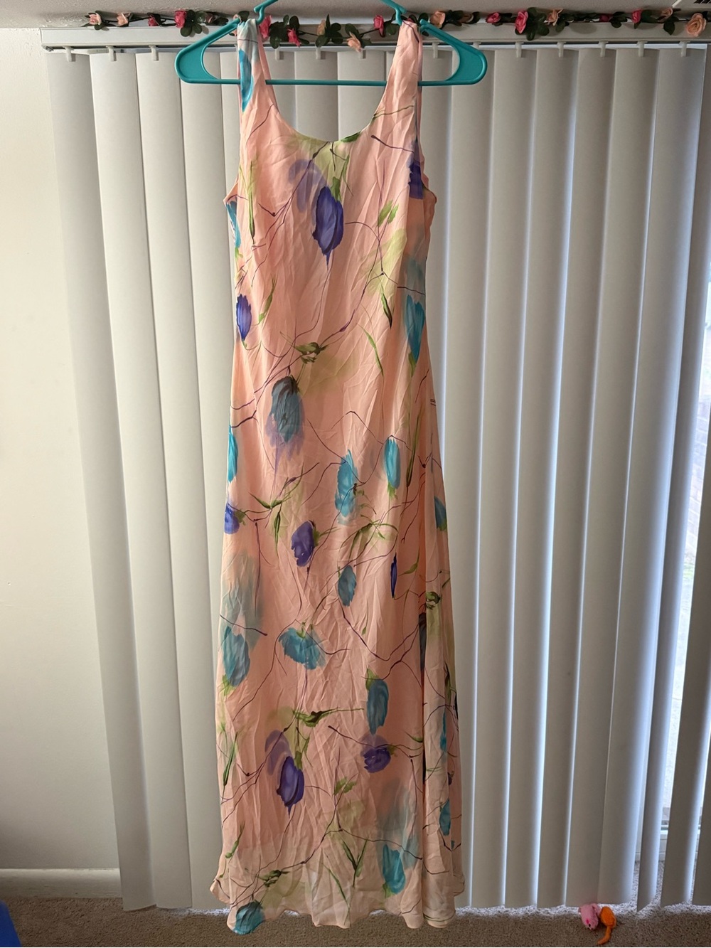 Vintage Mary McFadden Pink floral long Maxi dress size 6 CottageCore Fairycore